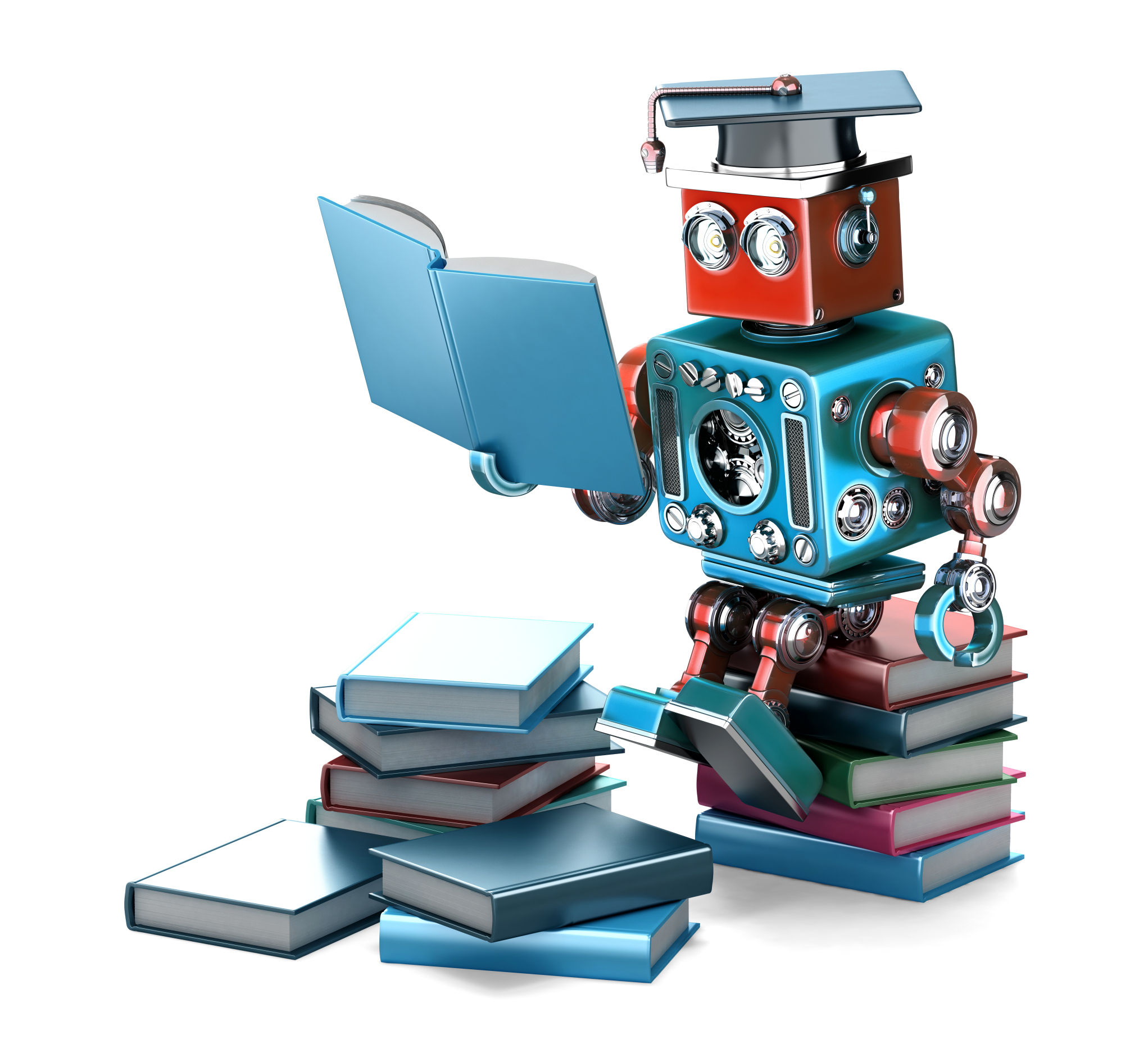Robot leest boek