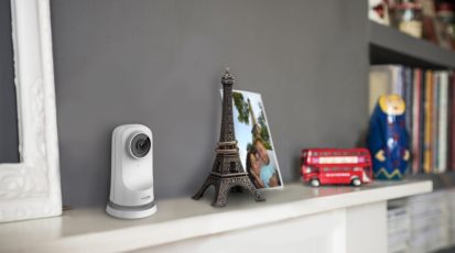 Living room mantelpiece with travel souvenirs