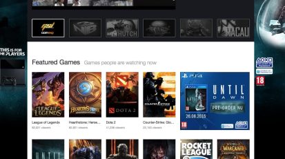 Twitch.tv homescreen