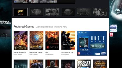 Twitch.tv homescreen