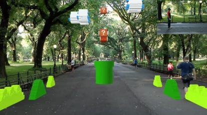 Super Mario Bros Central Park augmented reality